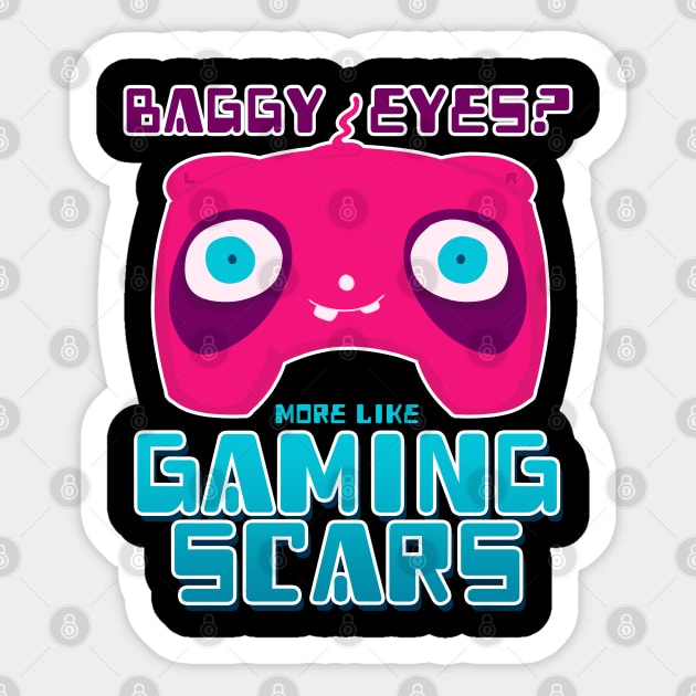 baggy eyes gaming scars Sticker by Joselo Rocha Art